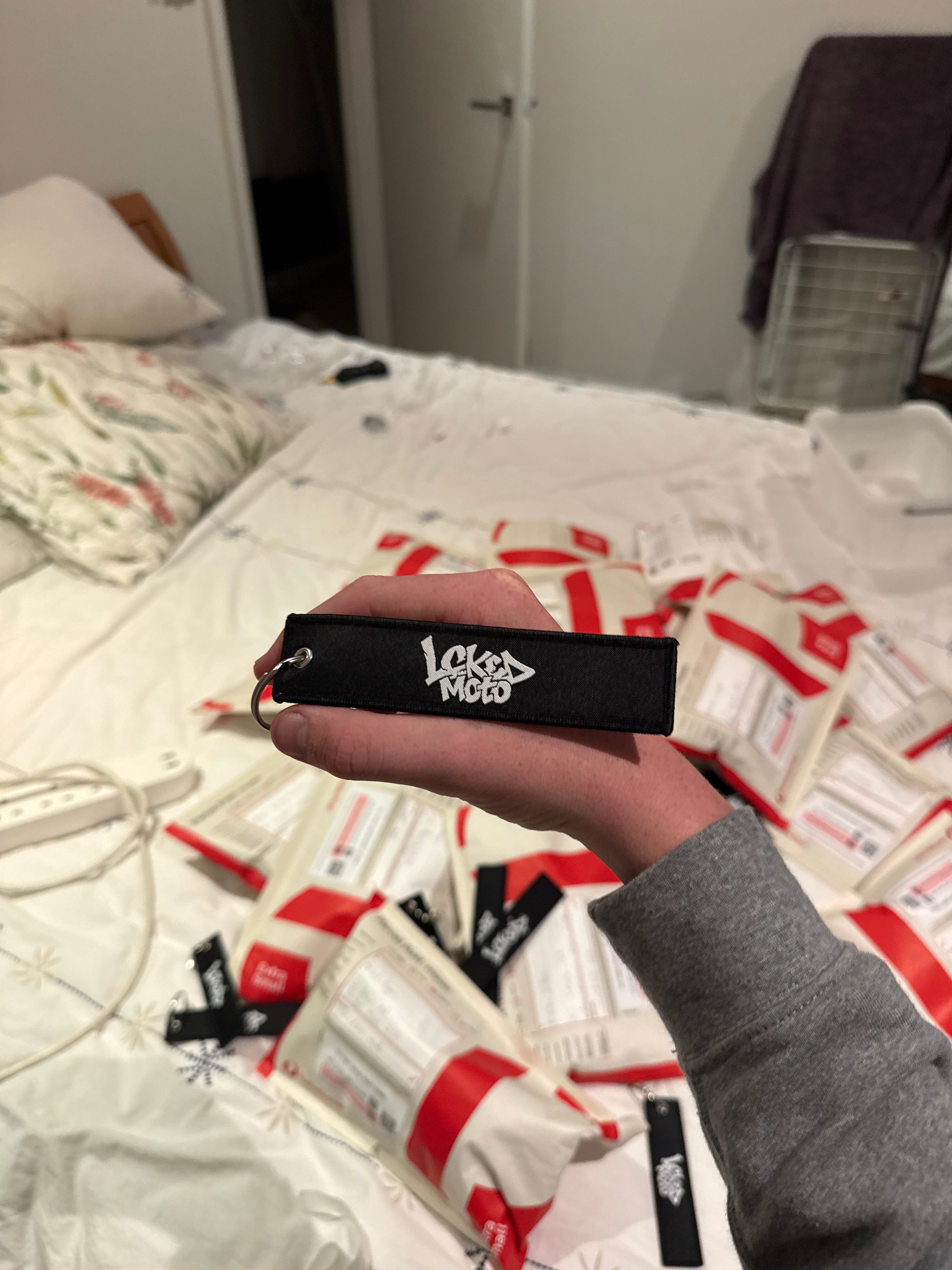 Lcked moto keychain